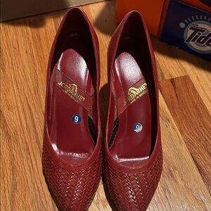 Jordache Wine Red Woven Pointed Pumps